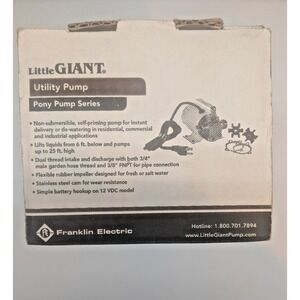 New In Box Little Giant PP-1S Stainless Steel Utility Pump 115V AC Item: 555103
